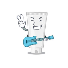 Canvas Print - Shower gel musician cartoon design playing a guitar