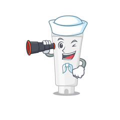 Sticker - A cartoon image design of shower gel Sailor with binocular