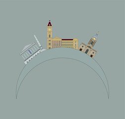 Poster - Birmingham city skyline in England. illustration for web and mobile design.