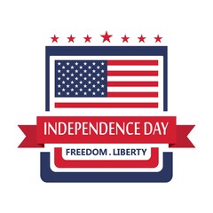 Canvas Print - US independence day label