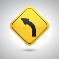 Poster - Left curve sign