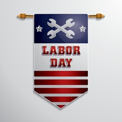 Poster - Labor day hanging pennant