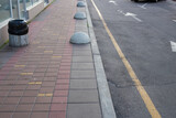 Fototapeta  - anti parking concrete stone in the city