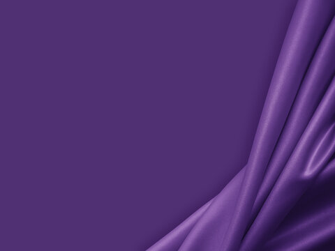 Wall Mural - Beautiful smooth elegant wavy violet purple satin silk luxury cloth fabric texture with violet background design. Card or banner. Copy space
