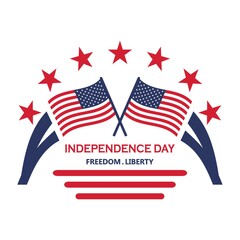 Wall Mural - US independence day label