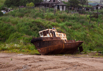 Naklejka na meble old boat on the beach