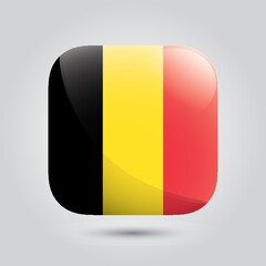 Canvas Print - Button badge with belgium flag