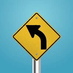 Poster - Left curve signboard