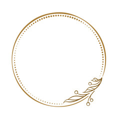 Wall Mural - vector round dotted frame with floral decoration
