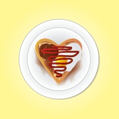 Sticker - Belgium heart shaped waffle