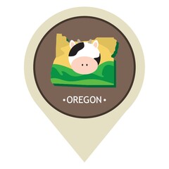 Poster - Map pointer with oregon state