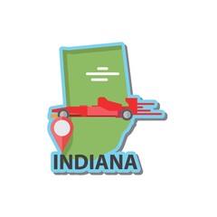 Sticker - Map of indiana state