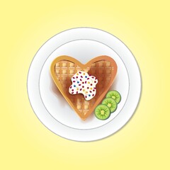 Poster - Belgium heart shaped waffle