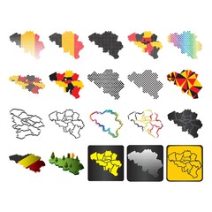 Sticker - Set of belgium maps