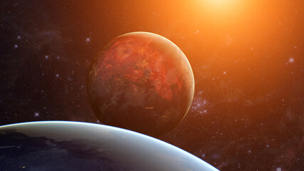 Wall Mural - extrasolar planet. earth-like exoplanet. element of this image furnished by nasa