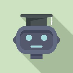 Poster - Graduated ai robot icon. Flat illustration of graduated ai robot vector icon for web design