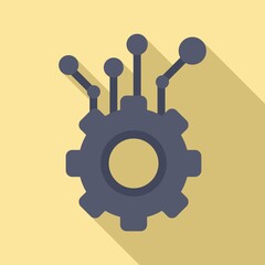 Poster - Gear machine learning icon. Flat illustration of gear machine learning vector icon for web design