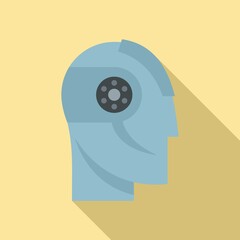 Poster - modern robot head icon. flat illustration of modern robot head vector icon for web design