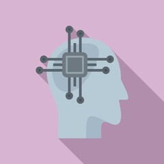 Poster - Education smart brain icon. Flat illustration of education smart brain vector icon for web design