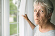 A worried senior woman at home felling very bad