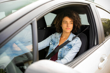 woman in car