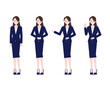 © on-star - Illustration of a smiling office worker woman in a suit