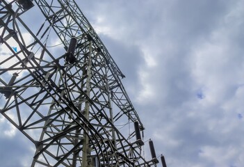 Poster - Low angle shot of transmission tower details