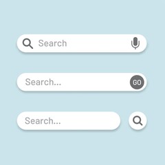 Poster - search bar set for website template. vector ui elements with shadows