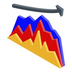 Poster - Broker graph chart icon. Isometric of broker graph chart vector icon for web design isolated on white background