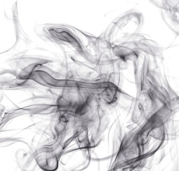 Black smoke on white background