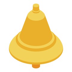 Poster - Deadline gold bell icon. Isometric of deadline gold bell vector icon for web design isolated on white background