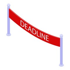 Poster - Deadline start banner icon. Isometric of deadline start banner vector icon for web design isolated on white background