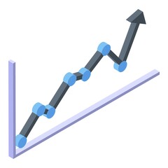 Poster - Graph reputation achievement icon. Isometric of graph reputation achievement vector icon for web design isolated on white background