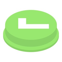 Poster - Approved green button icon. Isometric of approved green button vector icon for web design isolated on white background