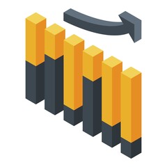 Poster - Business training graph chart icon. Isometric of business training graph chart vector icon for web design isolated on white background