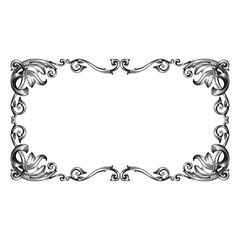 Poster - Vintage Ornament Element in baroque style with filigree and floral engrave the best situated for create frame, border, banner. It's hand drawn foliage swirl like victorian or damask design arabesque.