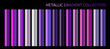 Metallic neon blue purple chrome gradient vector colorful palette set