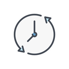Poster - Refresh Time color line icon. Update Clock and Watch vector outline colorful sign.