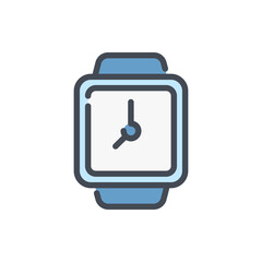 Poster - Smart Watch color line icon. Wrist Watch vector outline colorful sign.