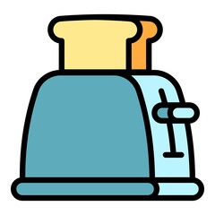 Poster - Toasted bread icon. Outline toasted bread vector icon for web design isolated on white background