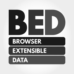 Poster - BED - Browser Extensible Data acronym, technology concept background