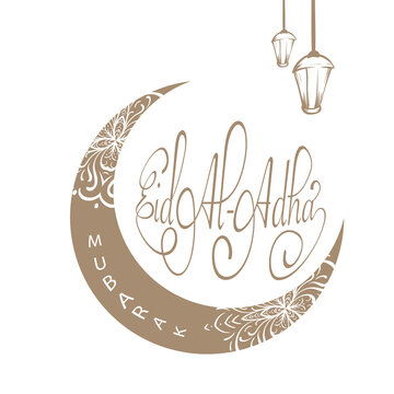 Eid Mubarak greeting with islamic luxury design