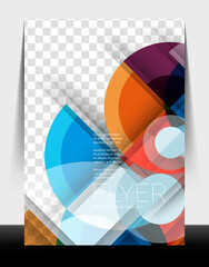 A4 flyer annual report circle design, vector background print template