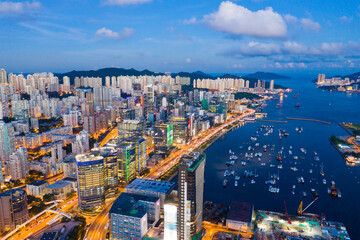 Sticker -  Aerial view of Hong Kong city