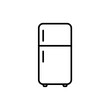 Fridge icon in outline style. Vector illustration on withe background. Isolated.
