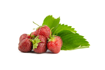 Strawberries isolated on white background. Red ripe berries