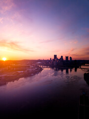 sunrise in the city of Pittsburgh