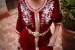 Moroccan traditional dress, embroidery on the caftan