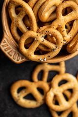 Wall Mural - Crispy salted pretzels.