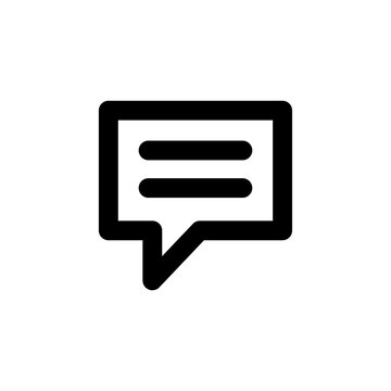 Chat icon vector with black line and white background